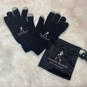 Johnnie Walker “ Keep Walking “ Black & Gray Knit Touch Screen Winter Gloves